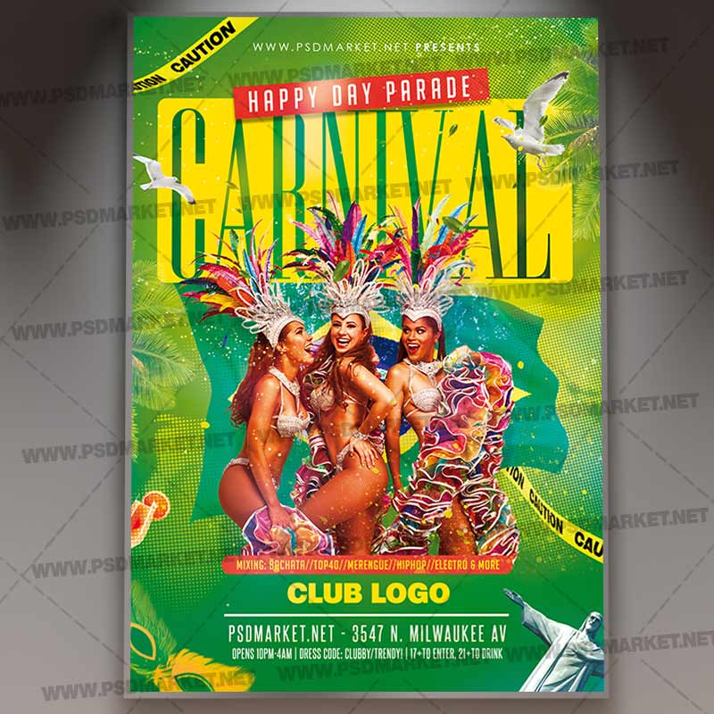 Download Carnival of Brazil Flyer - PSD Template