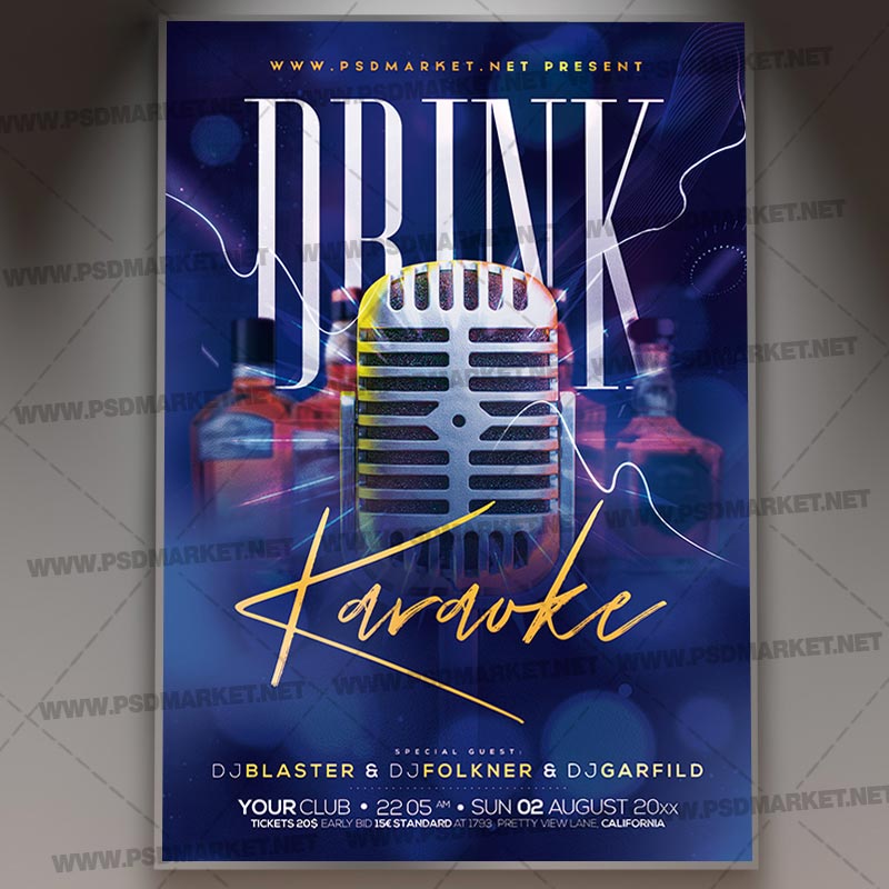 Download Drink Karaoke Flyer - PSD Template