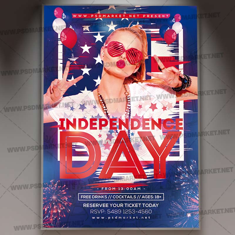 Download Independence Day Party Flyer - PSD Template