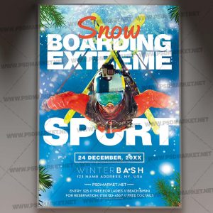 Download Snowboarding Extreme Sport Flyer - PSD Template