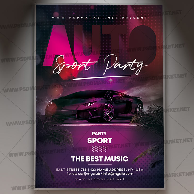 Download Auto Sport Party Flyer - PSD Template