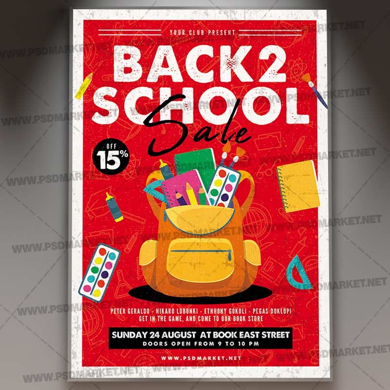Download Back To School Sale Event Flyer - PSD Template
