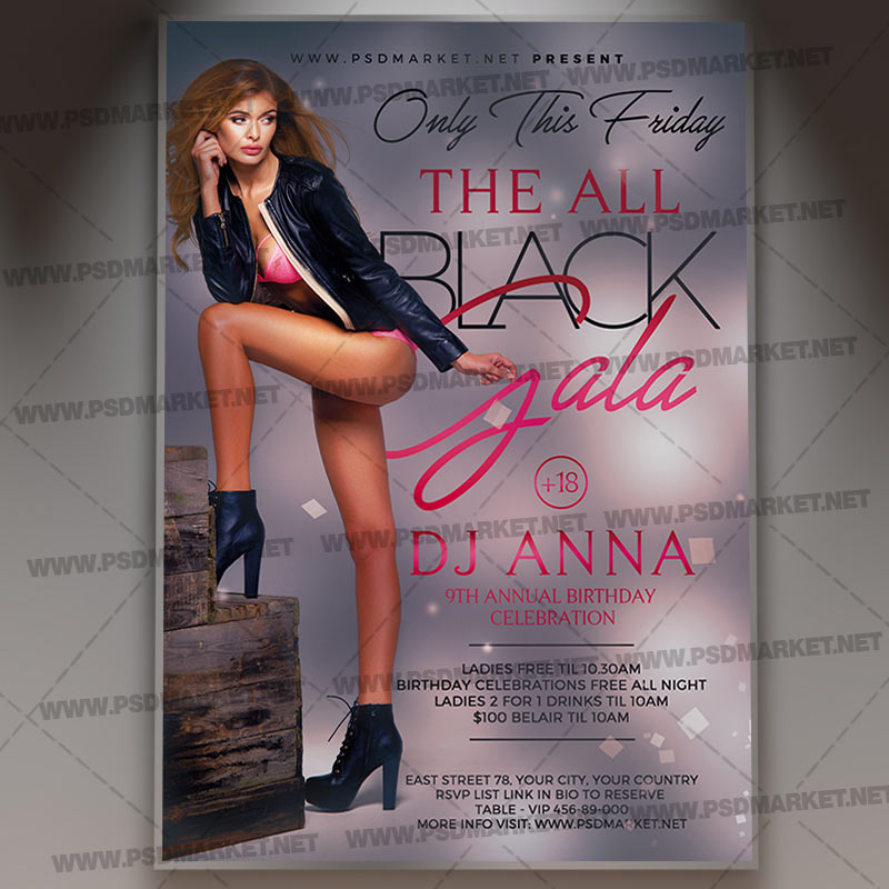 Download Black Gala Night Flyer - PSD Template