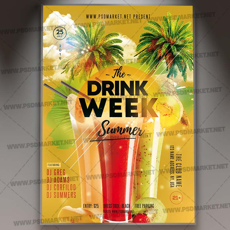 Download Drink Week Flyer - PSD Template