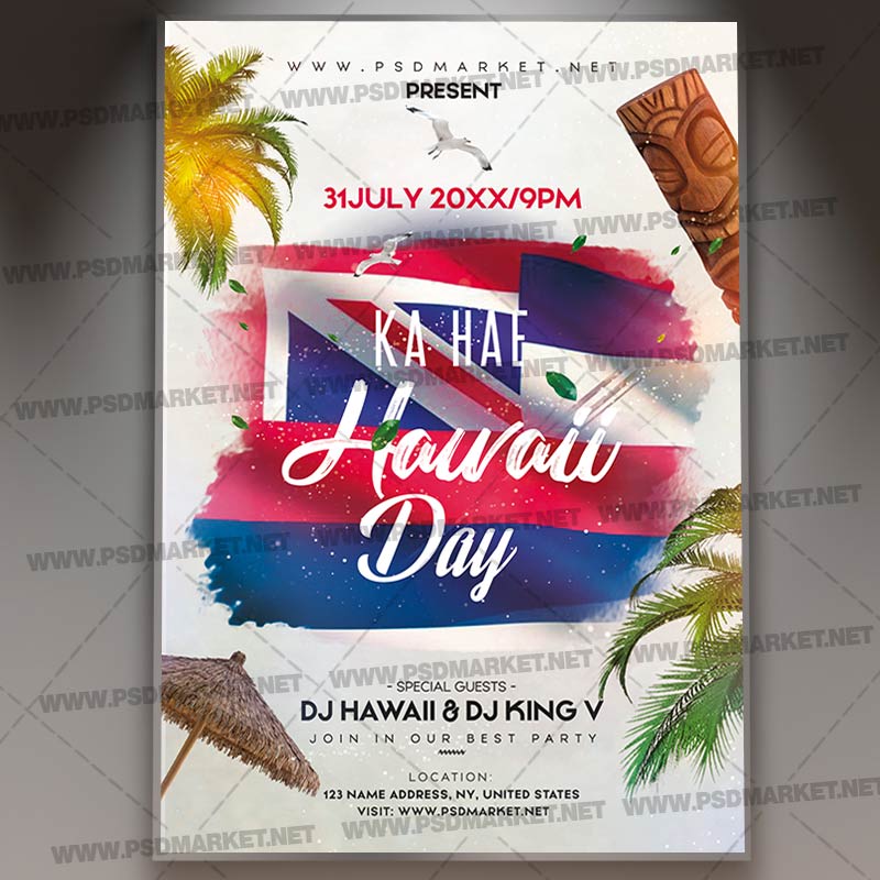 Download Ka Hae Hawaii Day Flyer - PSD Template