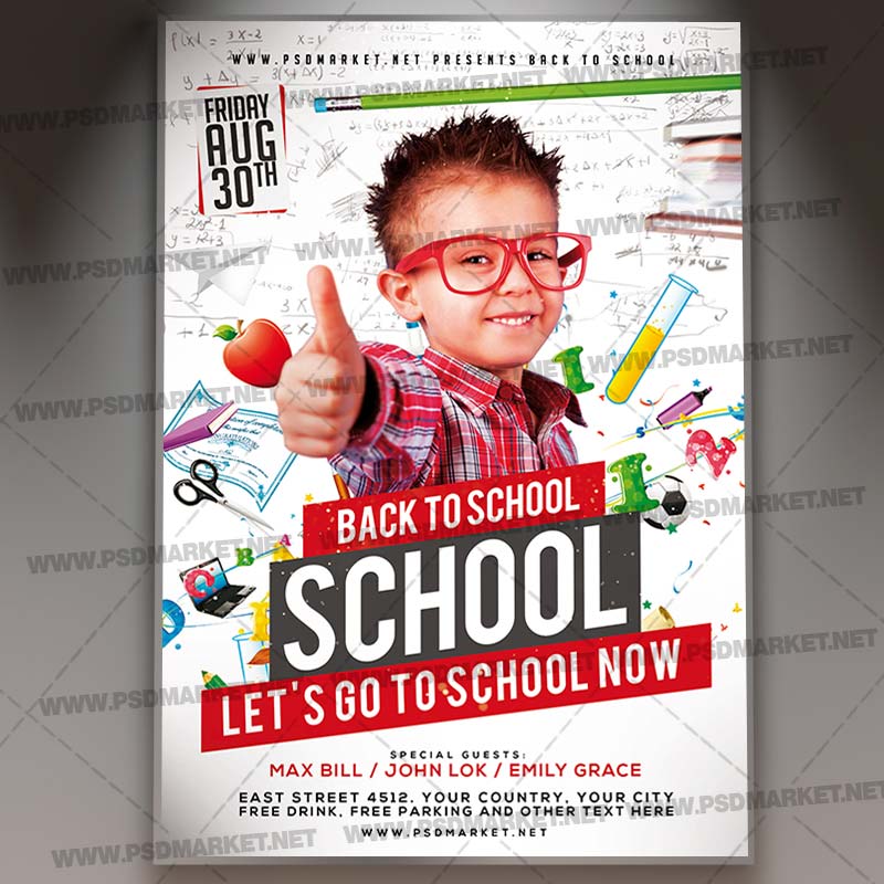 Download School Back Flyer - PSD Template