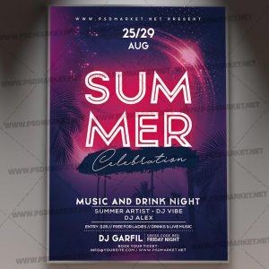 Download Summer Celebration Flyer - PSD Template
