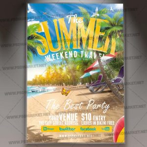Download Summer Weekend Travel Flyer - PSD Template