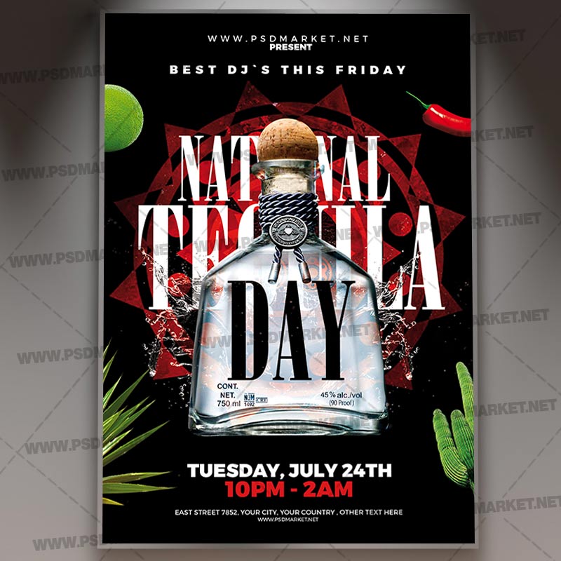 Download Tequila Day Flyer - PSD Template