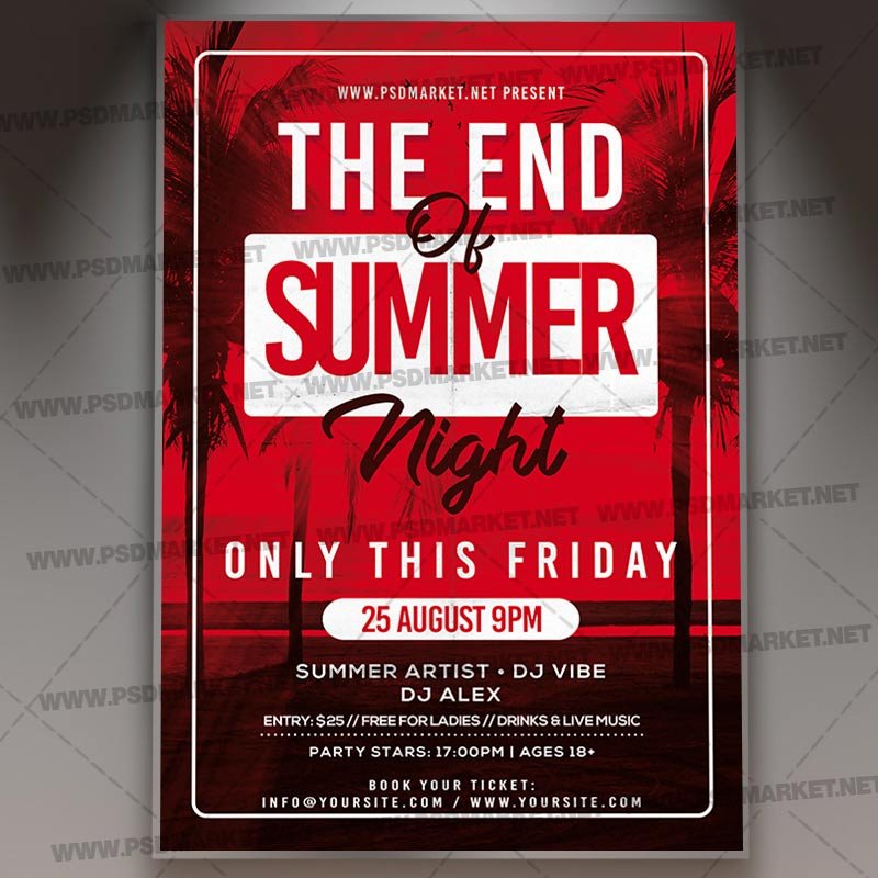 Download The End Of Summer Night Flyer Psd Template Psdmarket