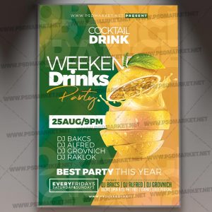 Download Weekend Drinks Flyer - PSD Template