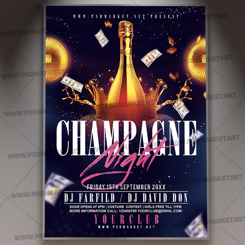 Download Champagne Night Flyer - PSD Template