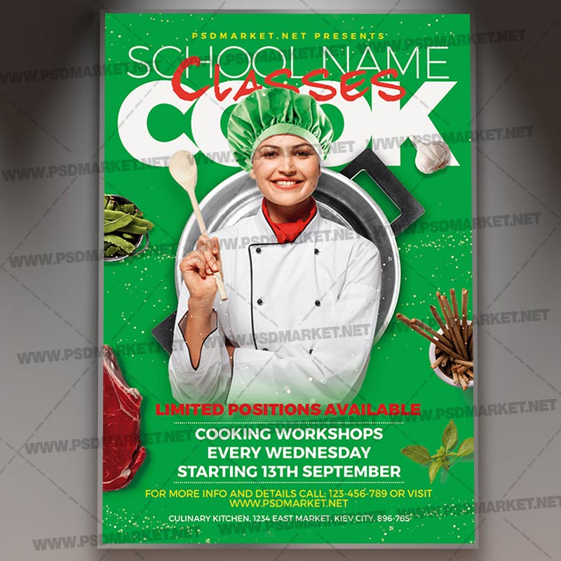 Download Cook Classes Flyer - PSD Template