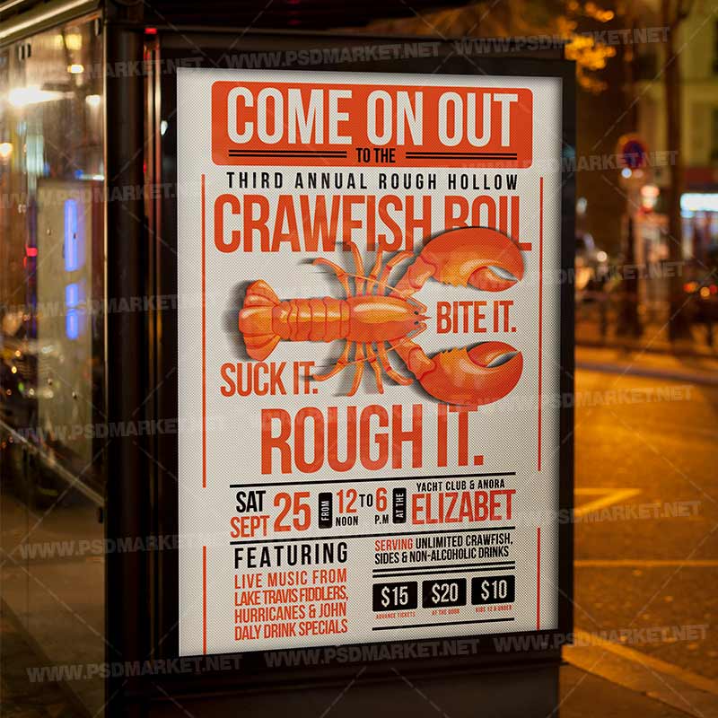 Download Crawfish Fest Flyer - PSD Template | PSDmarket