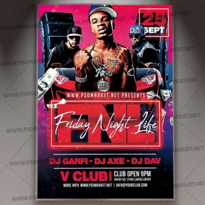 Download Friday Night Life Flyer - PSD Template