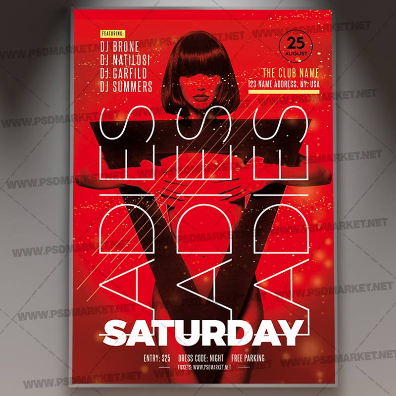 Download Ladies Saturday Flyer - PSD Template