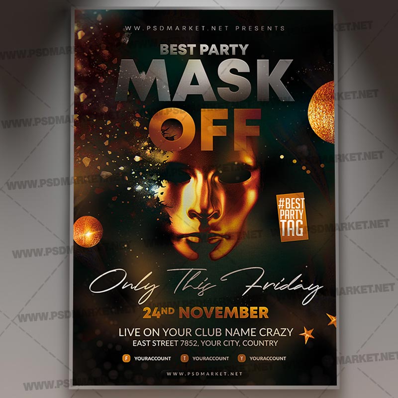 Download Mask Off Flyer - PSD Template