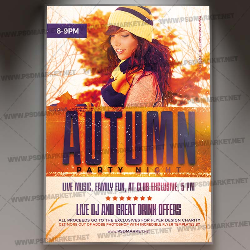 Download Autumn Party Night Flyer - PSD Template