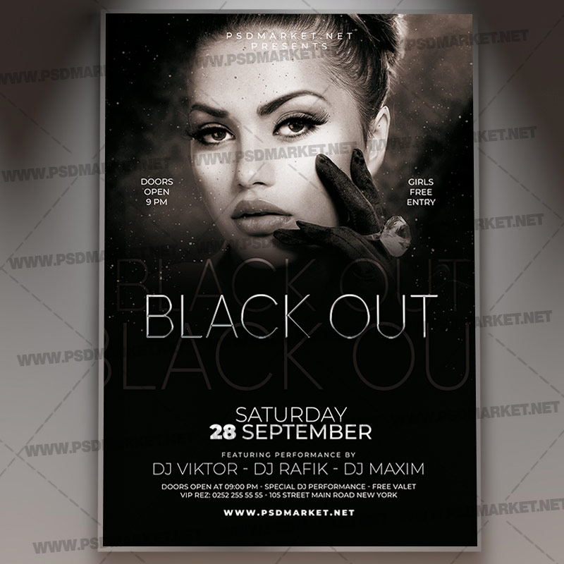 Download Black Out Flyer - PSD Template