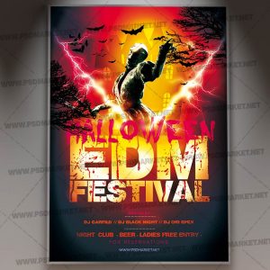 Download Halloween EDM Festival Flyer - PSD Template