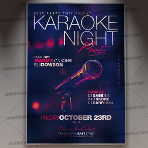 Download Karaoke Night Party Flyer - PSD Template