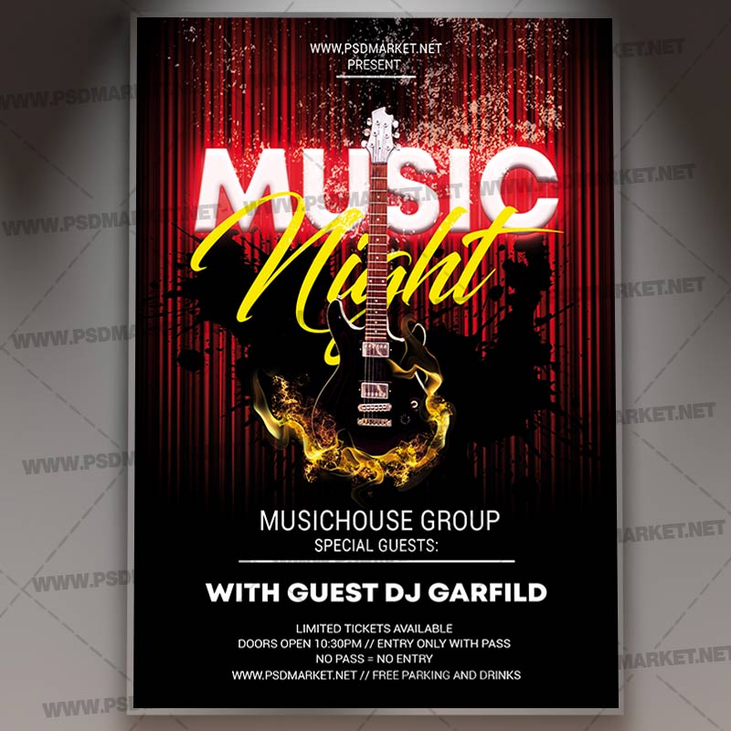 Download Music Night Flyer - PSD Template
