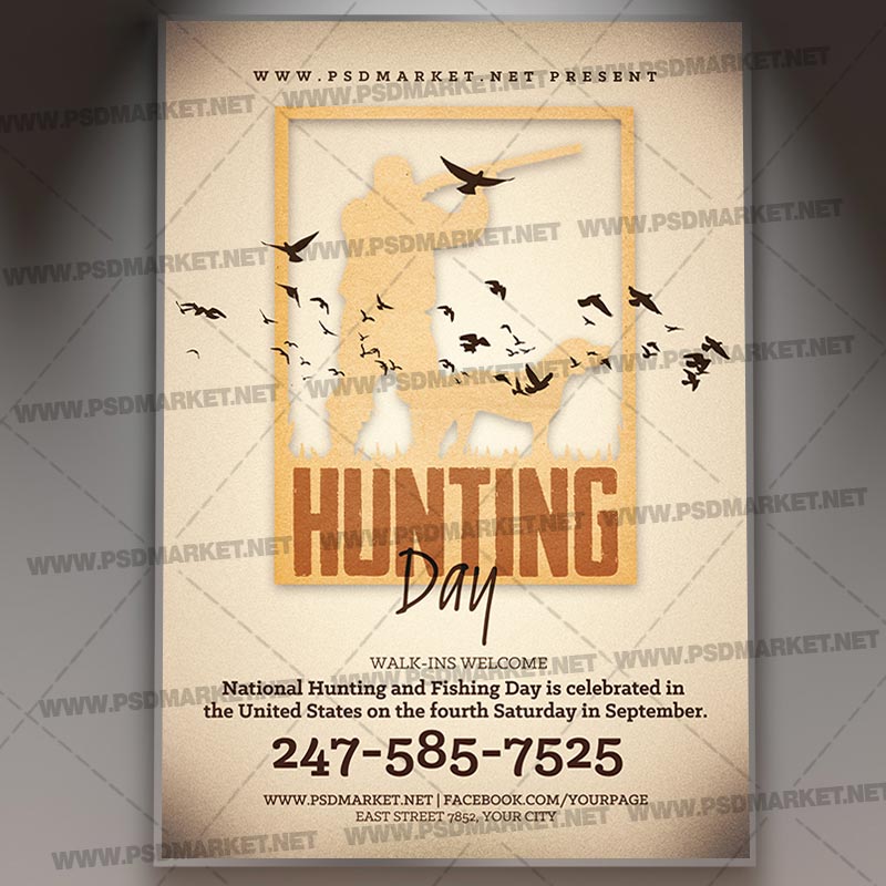 Download National Hunting Day Flyer - PSD Template