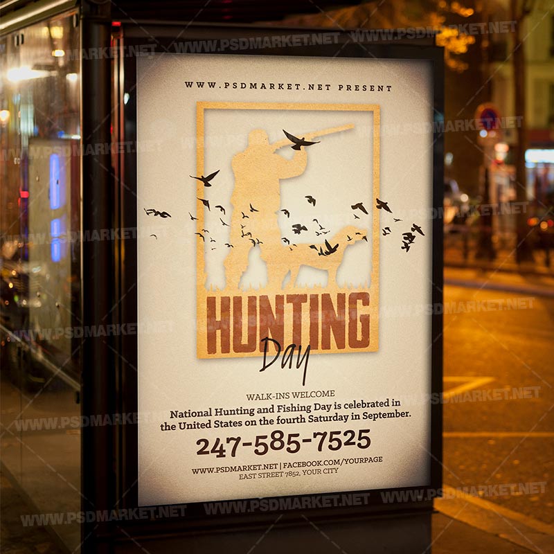 National Hunting Day Flyer PSD Template PSDmarketAfrican Flyer
