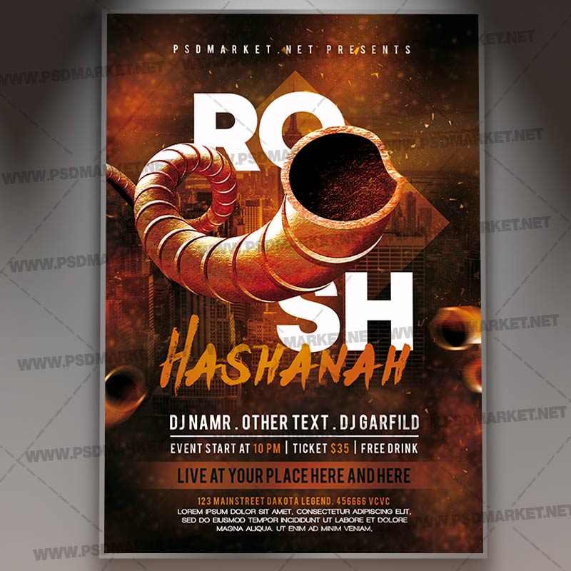 Download Rosh Hashanah Event Flyer - PSD Template