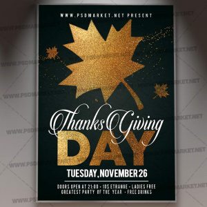 Download Thanks Giving Day Flyer - PSD Template