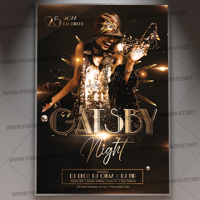 Download Gatsby Night Event Flyer - PSD Template