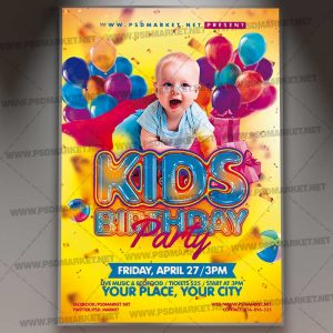 Download Kids Birthday Event Flyer - PSD Template