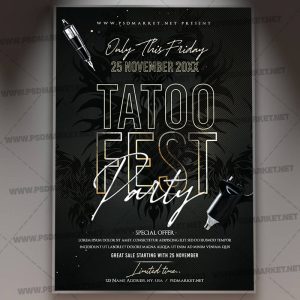 Download Tattoo Fest Party Flyer - PSD Template