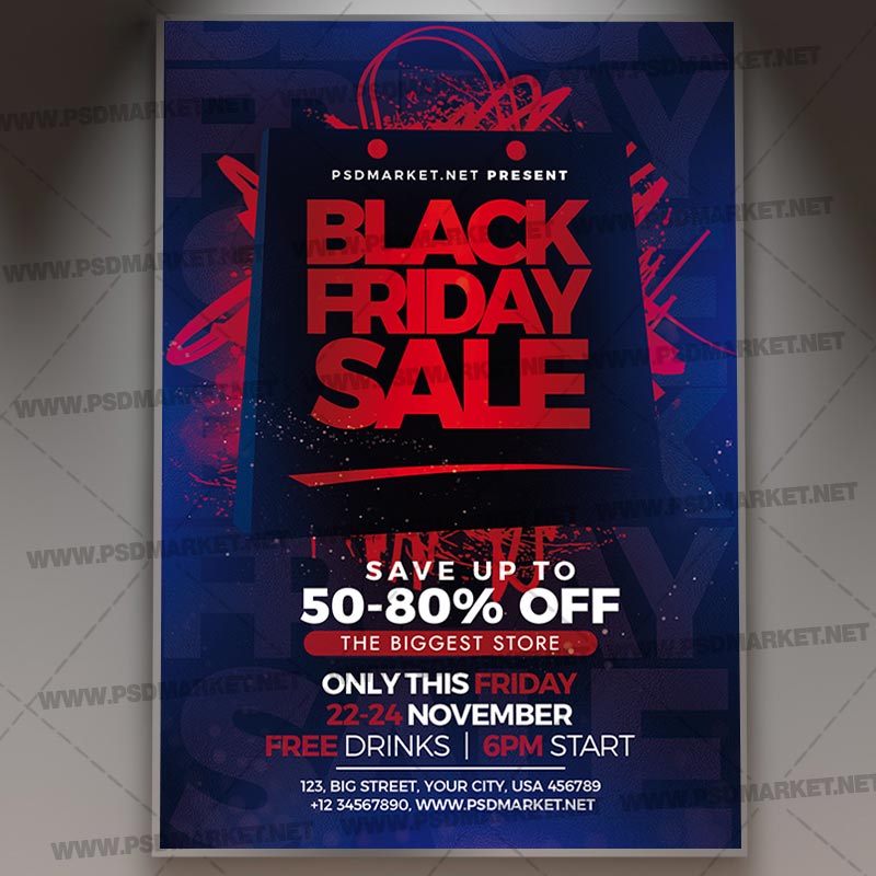 Download Black Friday Night Flyer - PSD Template