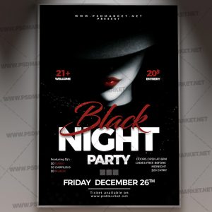 Download Black Night Party Event Flyer - PSD Template