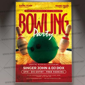 Download Bowling Party Flyer - PSD Template