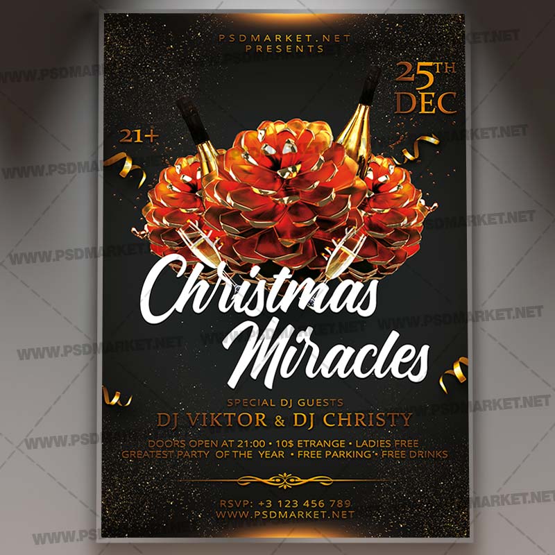 Download Christmas Miracles Flyer - PSD Template