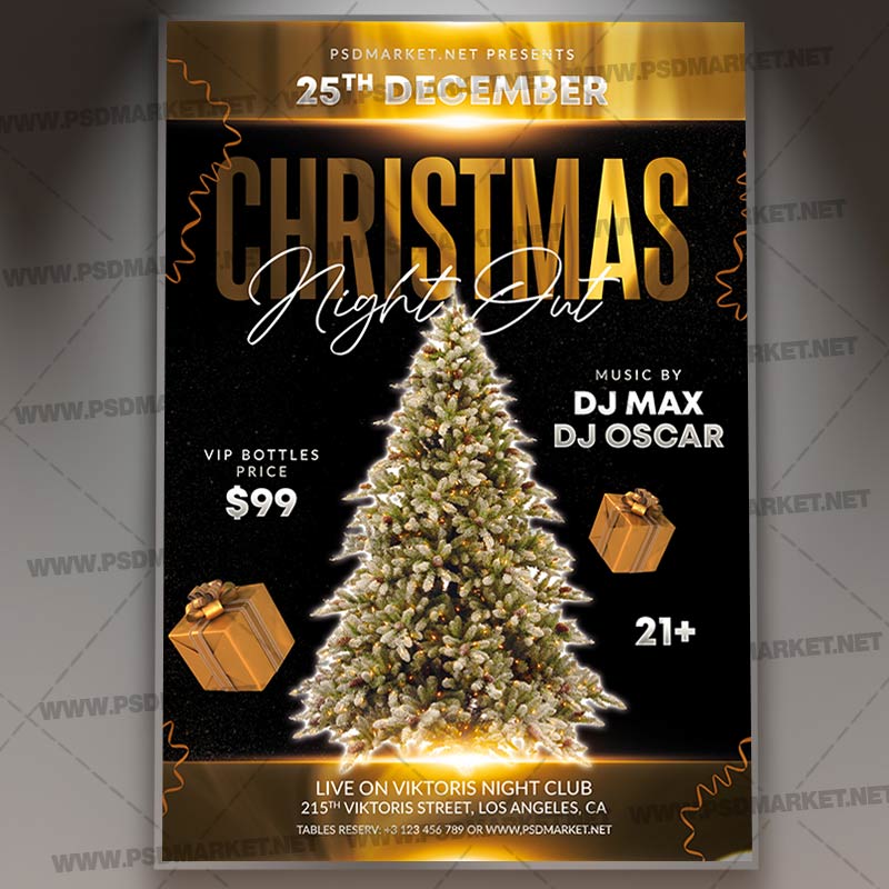 Download Christmas Night Out Flyer - PSD Template
