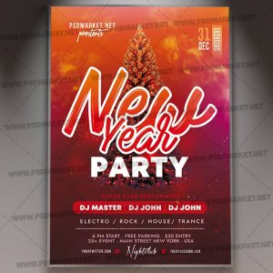 Download New Year Party 2020 Flyer - PSD Template