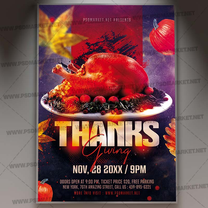 Download Thanks Giving Flyer - PSD Template