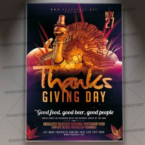 Download Thanksgiving Event Flyer - PSD Template