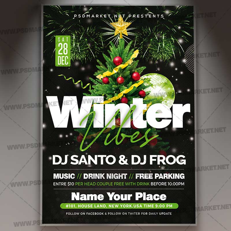 Download Winter Vibes Flyer - PSD Template