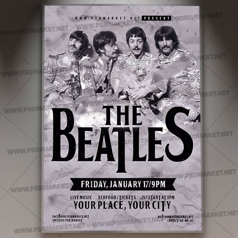 Download Beatles Event Flyer - PSD Template