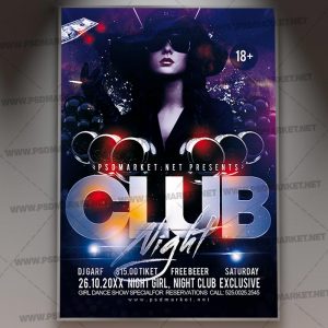 Download Club Night Party Event Flyer - PSD Template