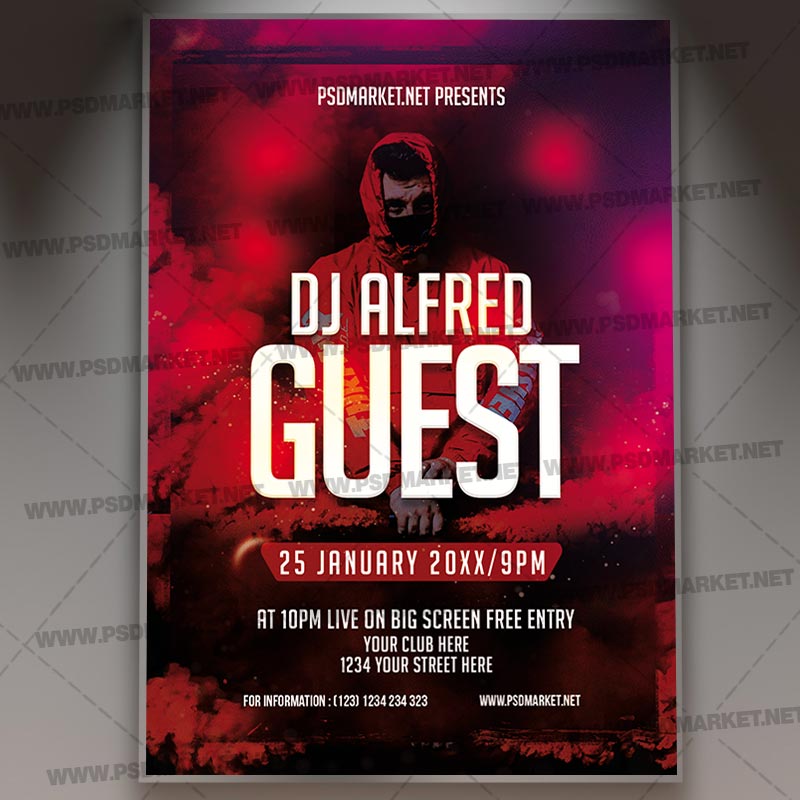 Download DJ Event Night Flyer - PSD Template