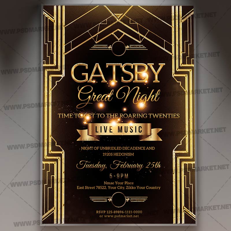 Download Gatsby Great Night Flyer - PSD Template