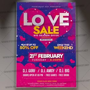 Download Love Sale Flyer - PSD Template
