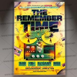 Download Remember Time 90s Flyer - PSD Template