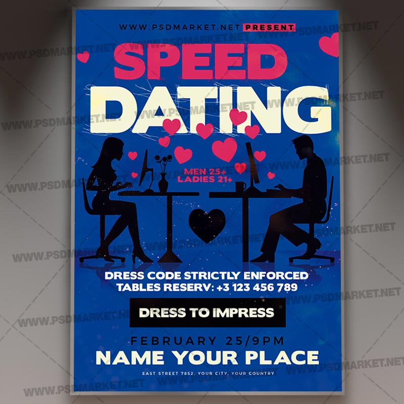Download Speed Dating Flyer - PSD Template