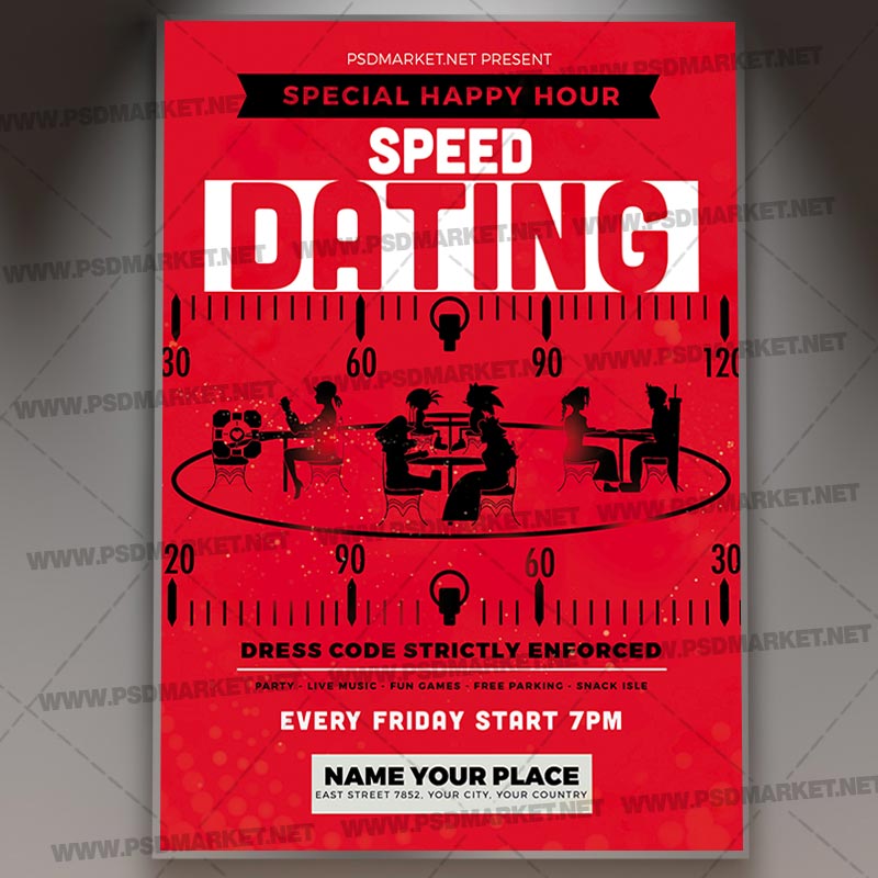 Download Speed Dating Party Night Flyer - PSD Template